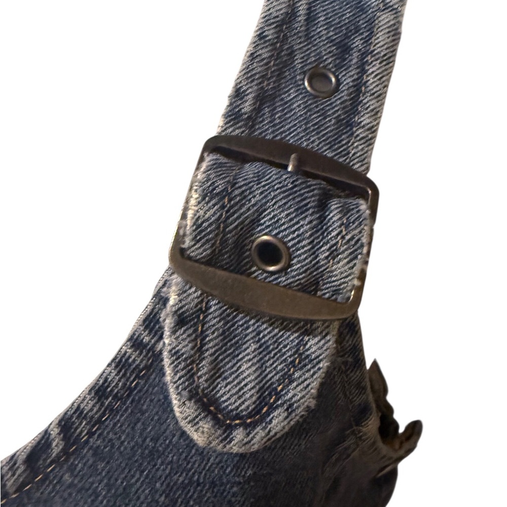 Levi’s Denim Pinafore Dress Large Sleeveless Buckle Strap Jumper Overall Dress - Picture 12 of 15